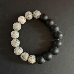 Black and Gray Beaded Bracelet